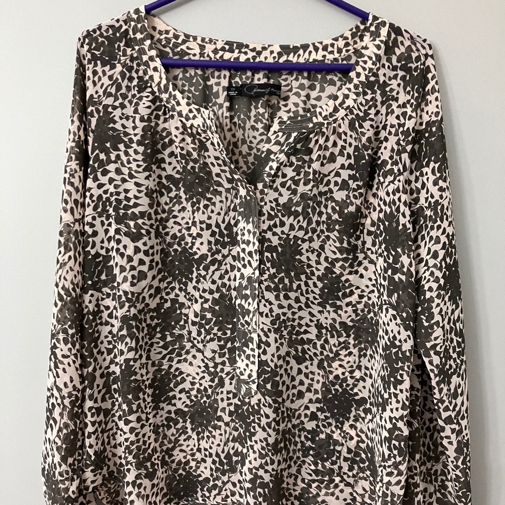 Patterson J Kincaid Anthropologie semi sheer blouse, XS